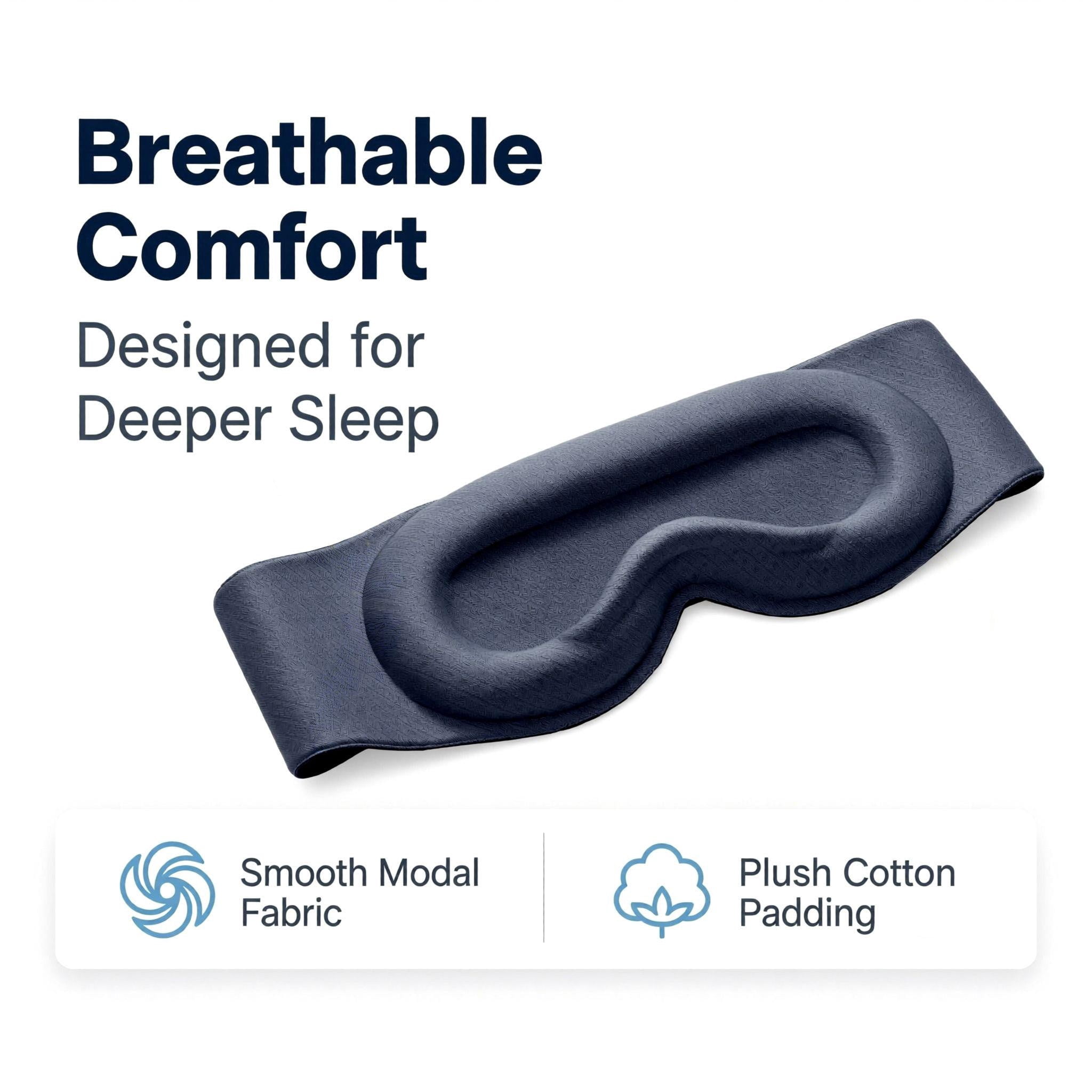 Weighted Sleep Mask, Eye Mask for Sleeping with 100% Blackout Light Blocking, 3D Contoured Shape, Full Coverage Strap, Soft Fabric for Long Flights, Hotel Sleep, Meditation, for Women and Men