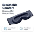 thumbnail image 3 of Weighted Sleep Mask, Eye Mask for Sleeping with 100% Blackout Light Blocking, 3D Contoured Shape, Full Coverage Strap, Soft Fabric for Long Flights, Hotel Sleep, Meditation, for Women and Men, 3 of 7