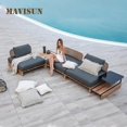 thumbnail image 2 of 2022 Outdoor Sofa Courtyard Rattan Villa Solid Wood Furniture Hotel Model Room Terrace Leisure Garden Rain And Sun Protection My Lux Decor Round, 2 of 16