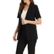 thumbnail image 4 of Blazer de solapa INSPIRAR CHIC para mujeres, de manga corta, con botones, abierto al frente, blazers de oficina con bolsillos, negro, XL, 4 of 6