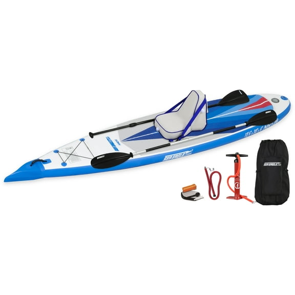 Sea Eagle NeedleNose 12’6” Inflatable Lightweight High Pressure Drop Stitch Stand Up Paddle Board SUP w/Patented Wave Piercing Bow, w/SUP Paddle, Pump, Slide in Skeg and Backpack - Deluxe Package