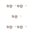 thumbnail image 3 of Gafas de sol Qarigey vintage cómodas y modernas Marco ligero para hombres y mujeres redondas Marrón enmarcado, 3 of 3