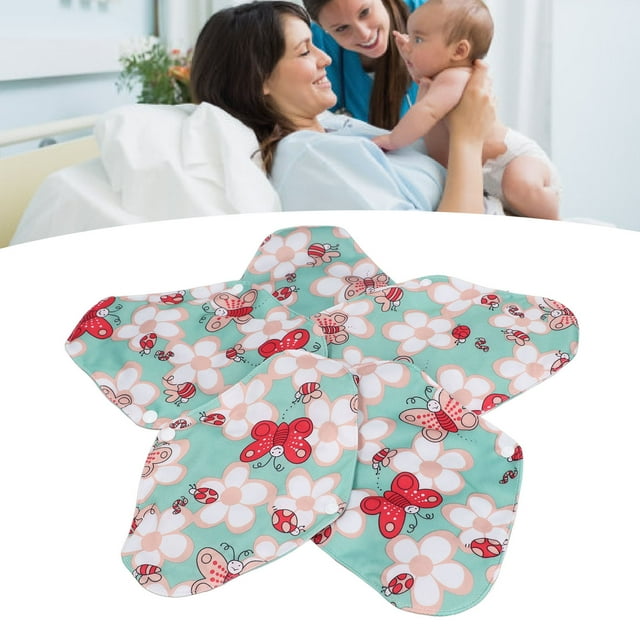 Bamboo Charcoal Washable Sanitary Pad, Bamboo Charcoal Menstrual Pad Comfortable 5pcs for Physiological Period T13,T14