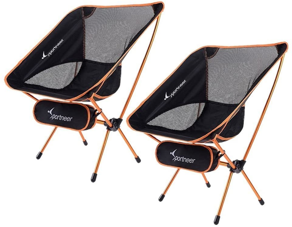 compact camp chairs in a bag