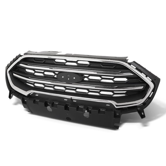 Front Bumper Upper Grille Assembly Chrome Black Fit For 2018-2022 Ford EcoSport