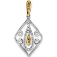 thumbnail image 3 of 14K White Gold With Yellow Rhodium, And Champagne Diamond Slide Made In India pm5170-016-wa, 3 of 5
