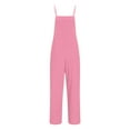thumbnail image 4 of Diufon Cotton Linen Rompers for Women Solid Color Bodysuits Sleeveless Playsuits with Pockets, 4 of 7