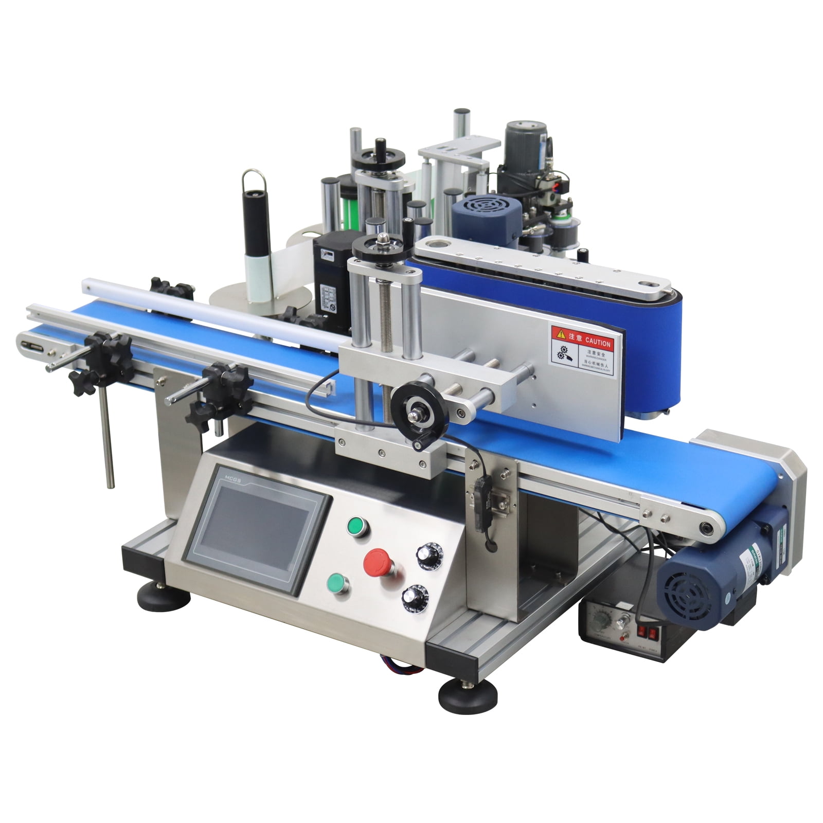 Automatic Conveyor Table Round Bottle High Speed Marking Labeling Machine Desktop Label Printer Labeler Maker 110V 20-200PCS/min for Regular Gold and Silver Transparent Labels