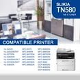thumbnail image 2 of 3-Pack Black TN580 Toner Cartridge: Compatible TN580 TN-580 Replacement for Brother HL-5240H 5280DW 5350DN/DNLT 5380DN MFC-8370 8460N 8470DN 8480DN 8680DN DCP-8060 8065DN 8080DN 8085DN Printer, 2 of 6