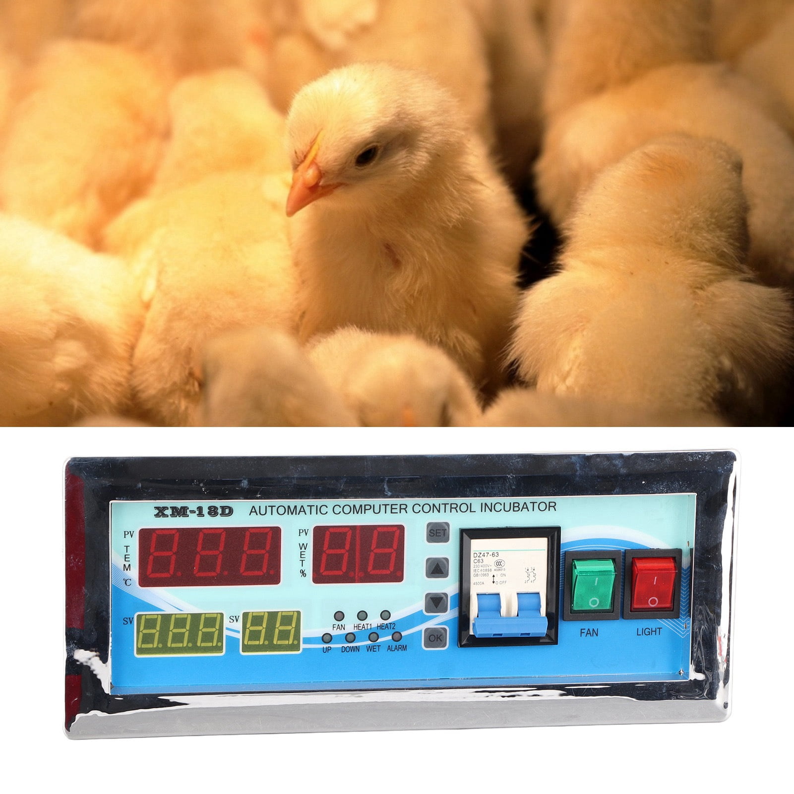 LAZIOEGR Premium Egg Incubator Controller Automatic Hatcher Temperature Humidity Thermostat for Hatching Chicken Duck Fowl 110V (12.6 inches / 32.0 cm) with Digital Display and Intelligent Controls