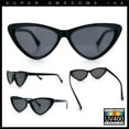 thumbnail image 2 of Womens Triangle Gothic Fashion Cat Eye Plastic Retro Sunglasses All Black, 2 of 8