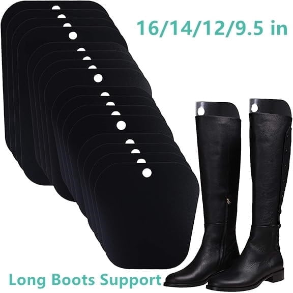 16 Pcs (8 Pairs) Boot Shaper Form Inserts Boot Stand Holder Reusable Tall Boot Support Boot Trees for Long Boots Black Boot Holder Shaper Boot Fillers for Women and Men Preventing Creasing Bending
