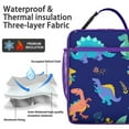 thumbnail image 4 of Dinosaur Print Cooler Lunch Bag – Portable Waterproof Bento Tote, Reusable Thermal Insulated Meal Bag for Outdoor Adventures, 4 of 6