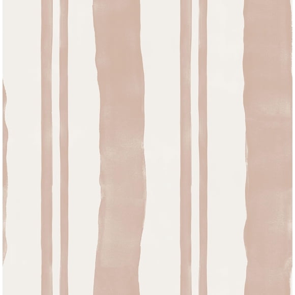 Mr. Kate RoomMates Winston Watercolor Potter's Clay Peach Stripe Peel and Stick Wallpaper, RMK12783PLW