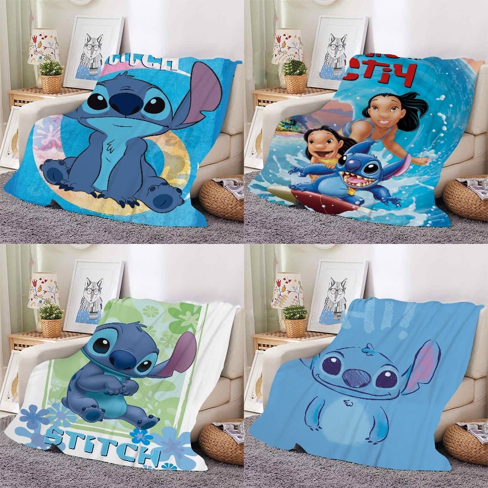 Disney Stitch Soft Blanket Kids and Adult Bedroom Decor Christmas Gifts