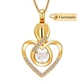 thumbnail image 3 of Personlized Heart Urn Necklace for Ashes Cremation Jewerly, Double Heart Birthstone Crystal Pendant Necklace for Women Memorial Jewelry Ashes Keepsake Lockets Holder, 3 of 7