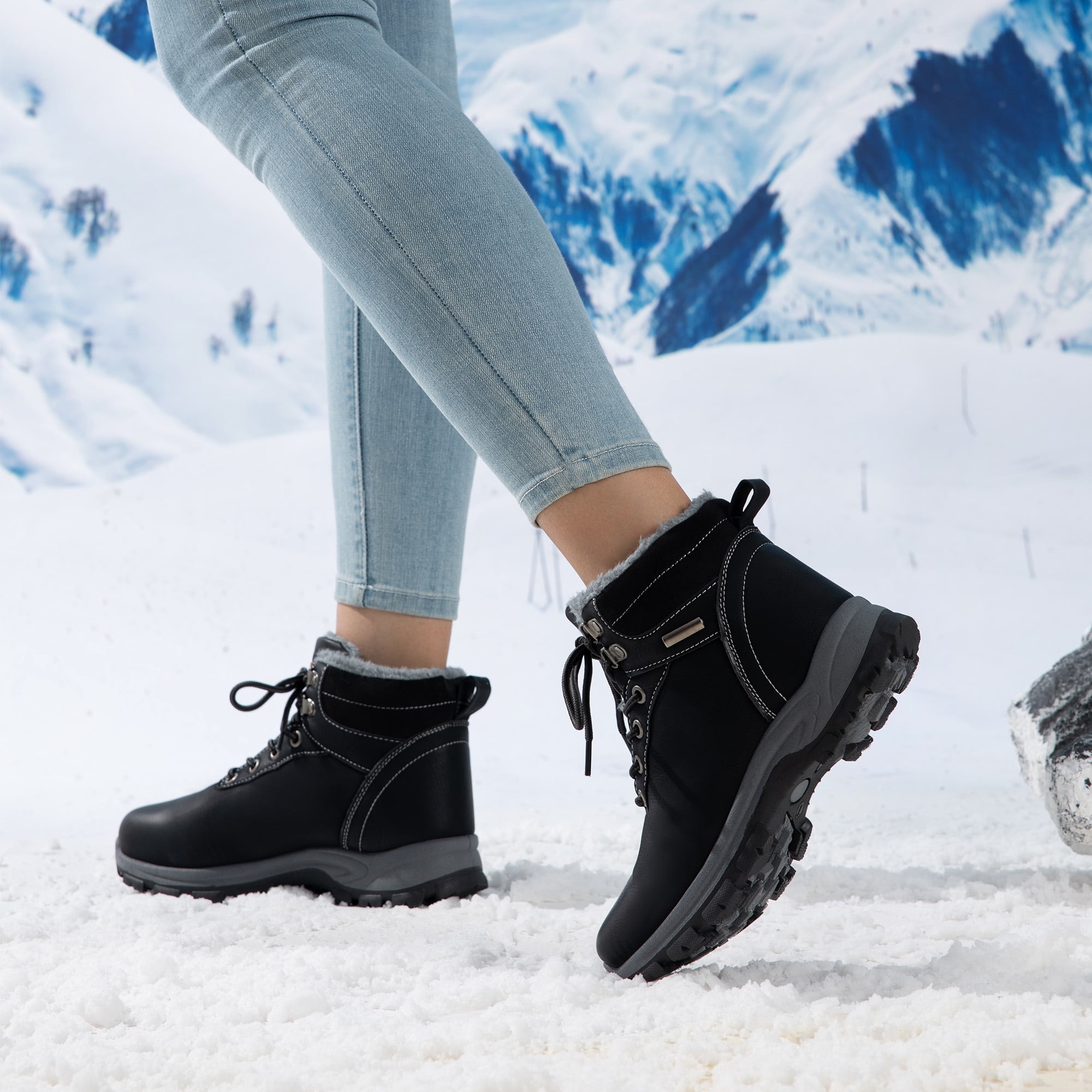 DREAM PAIRS Womens Waterproof Warm Ankle Boots Faux Lined Lace Up Outdoor Hiking Work Shoes