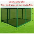 thumbnail image 2 of BenefitUSA Replacement Mosquito Netting for 8' x 8' Gazebo, Zippered Mesh Sidewalls Only, Pack of 4 (8' L X 6' W for 8' x 8' Gazebo, Green), 2 of 10