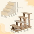 thumbnail image 3 of PawHut 4-Step Pet Steps Cat Stairs, Cats/Dogs, Climbing on Bed, Beige, 3 of 10