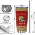 thumbnail image 4 of 20oz San Red Francisco City Print Stainless Steel Tumbler for Men Women Sports Travel Mug Keeps Drinks Cold & Hot Gift for Football Fans, 4 of 6