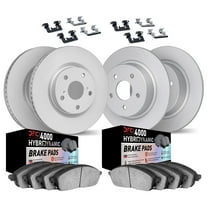 Dynamic Friction Company Front and Rear Geospec Brake Rotors Kit | 4000 HybriDynamic Brake Pads includes Hardware 4814-03023