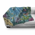 thumbnail image 3 of Fish Soft Flannel Fleece Throw Blanket, Underwater Landscape with Tropical Fish and Algae Polyps Descriptive Nautical Image, Cozy Plush for Indoor and Outdoor Use, 50" x 70", Multicolor, by Ambesonne, 3 of 6