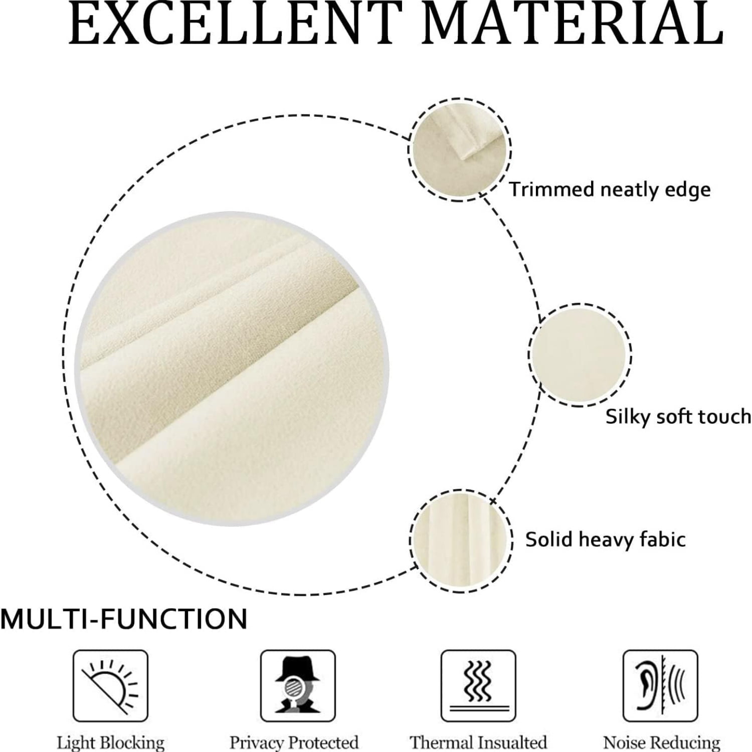 Outdoor Curtains for Patio, Light Filtering Gazebo Curtain for Pergola/Porch, UV & Privacy Protection Outside Drape, 52" Wide, 2 Panels