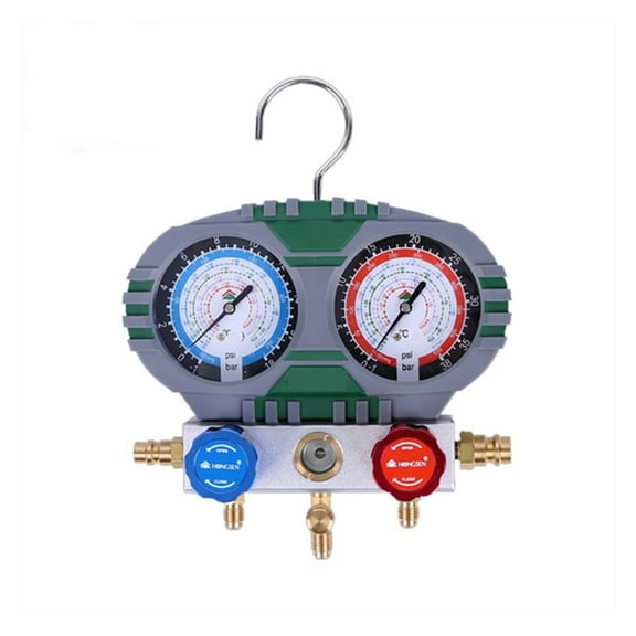 R134a Refrigeration Double Dial Digital Manifold Pressure Gauge Set