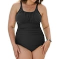 thumbnail image 2 of JoveMarine Women's Casual One Piece Swimsuit Modest Beach Bathing Suit Summer Pool Swimwear Bathing Suit For Womens Swimsuits Black L, 2 of 6