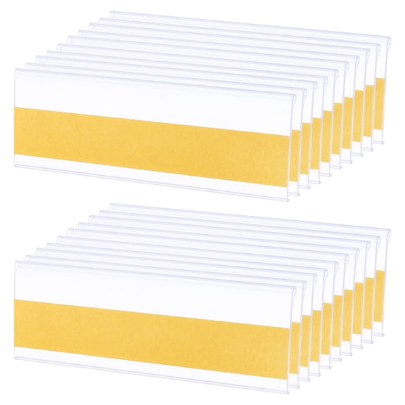 Uxcell Self Adhesive Shelf Label Holder, 3.9 x 1.2 Inch Clear Shelf Label Strips tags with Paper Label, 50 Pcs