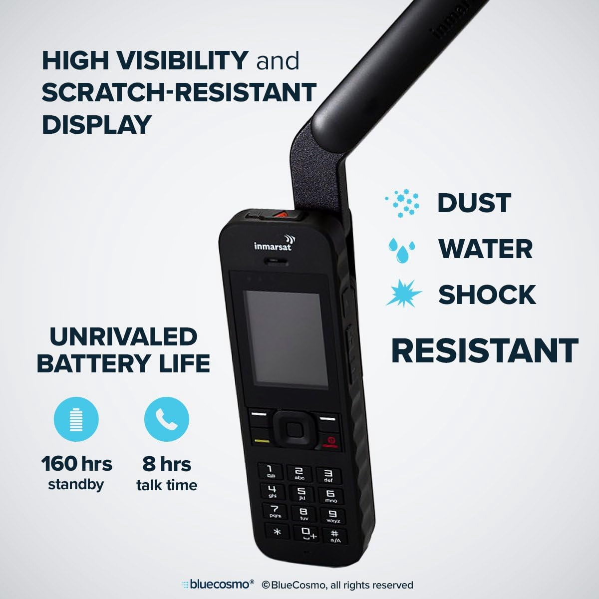 BlueCosmo Inmarsat IsatPhone 2 Satellite Phone Kit - 1: SIM Card Included (No Airtime)