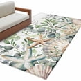thumbnail image 2 of Sage Green Ocean Runner Rug 2.7x5 FT, Non Slip Entryway Carpet, Coastal Eucalyptus Starfish Shell Washable Soft Floor Carpet Entrance Mat Non-Shedding Throw Rug for Hallway Laundry Room Bedside, 2 of 9