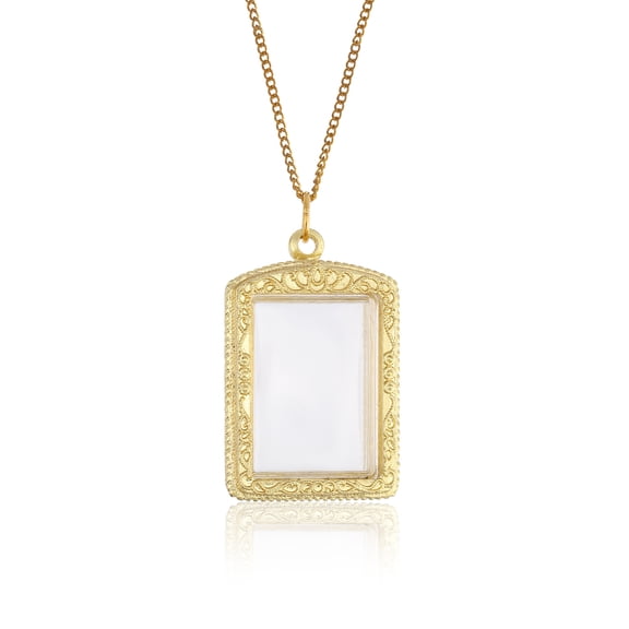 Shadow Box Pendants Alloy Rectangle Pendant Picture Frame with Glass Window for Pendant Jewelry Necklace Making 53.5×35mm DIY