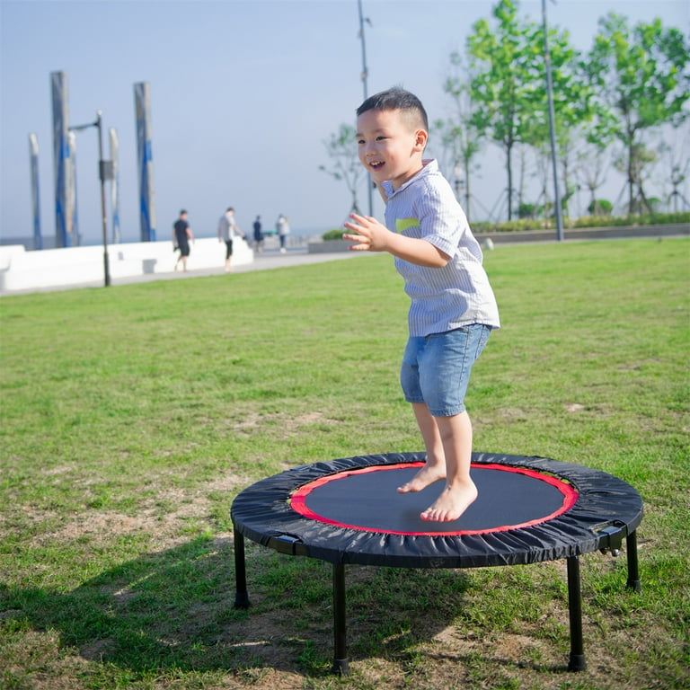 Foldable 40 Inch Exercise Trampoline for Adults and Kids Indoor Fitness Rebounder Trampoline with Safety Pad Perfect Urban Cardio Workout Home Trainer Max Load 300LBS Black Walmart