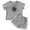 Grey, variant on Girls Outfits Set 2 Piece Regular Fit Short Sleeve T Shirt and Shorts Kids Cute Striped Print Comfortable Summer Soft Loungewear Clothes Set Grey 4-5 Y
