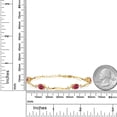 thumbnail image 2 of Gem Stone King 18K Yellow Gold Plated Silver Pink Tourmaline and White Lab Grown Diamond Tennis Bracelet for Women | 3.70 Cttw | Gemstone October Birthstone | Oval 7X5MM | 6 inch + 1 inch Extender, 2 of 3