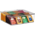 thumbnail image 2 of 2 Pack Large Stackable Plastic Tea Bag Organizer - Storage Bin Box for Kitchen Cabinets, Countertops, Pantry - Holds Beverage Bags, Cups, Pods, Packets, Condiment Accessories Holder, 2 of 9