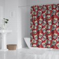 thumbnail image 2 of Red Flower Skull Pattern Shower Curtain 72"x72" ,Bathroom Decorative Shower Curtains Set with 12 Hooks,Modern Waterproof Washable Shower Curtain, 2 of 6