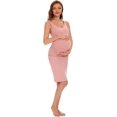 thumbnail image 3 of Maternity Dresses for Daily Baby Shower and Photography, Sleeveless Tank Dresses Side Ruching Womens Bodycon Dress, Dusty Pink, Medium, 3 of 6