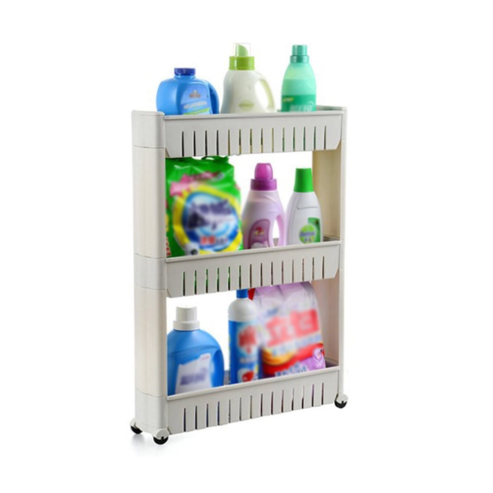 3 Tier Storage Rack Storage Tower Slim Organizer Rack Holder Shelf with