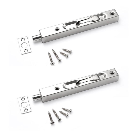 facefd 2 Set Door Flush Zinc Alloy 6 Concealed Security Door Lock for French Doors Composite Doors Wood Doors Double Doors
