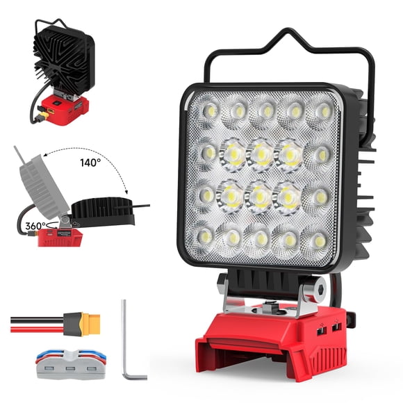 Lámpara de trabajo LED Azocek 60 W 6000 LM con batería Mil-wau-kee de 18 V