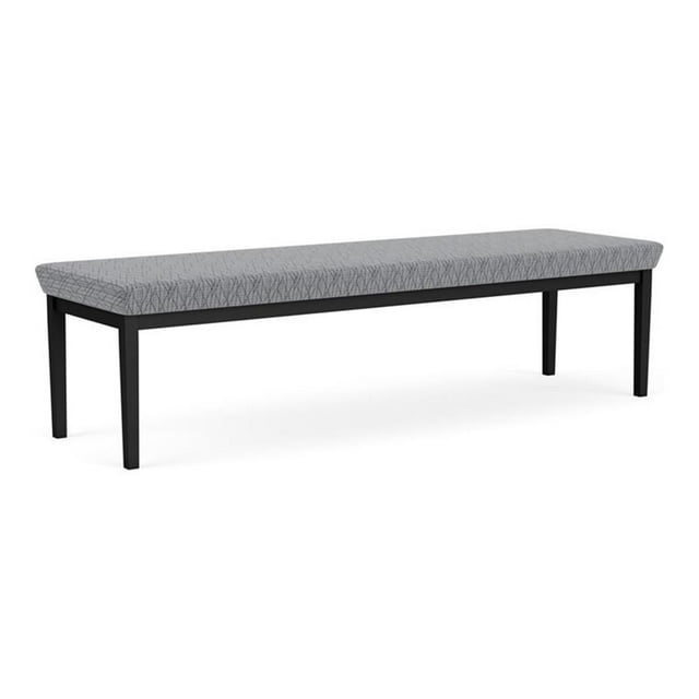 Lenox Steel Reception Waiting Room Healthcare 3-Seat Bench / Black Steel / Gray