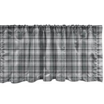 Ambesonne Black and Grey Window Valance, Scottish Classical, 54" X 12", Black and Pale Grey