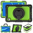 thumbnail image 2 of Case for Lenovo Tab K10 10.3 inch/M10 FHD Plus 2020 2nd Gen, 360 Rotating Stand Handle Pencil Holder Shoulder Strap Heavy Duty Shockproof Cover, Lime PC, 2 of 7