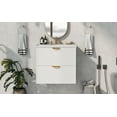 thumbnail image 4 of Modern 24-Inch Wall-Mounted Bathroom vanity with 2 Drawers, White&nbsp; - Ideal for Small Bathrooms, 4 of 9