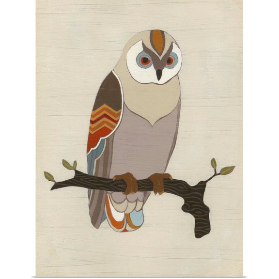 Great BIG Canvas | Rolled June Vess Poster Print entitled Chevron Owl I