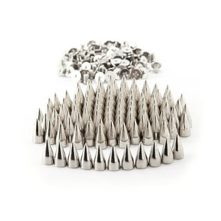 100Sets/ 9.5mm Silver Cone Spikes Screwback Studs DIY Silver