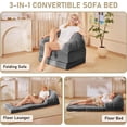 thumbnail image 4 of NEORIVERE Folding Sofa Bed 3-in-1, Convertible Boneless Couch with Handle – Floor Lounger Sleeper Chair for Adults, Single Sofa for Living Room or Bedroom, 4 of 9