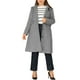 thumbnail image 2 of Abrigos de invierno para mujeres de tallas grandes Grace & Grandeur, chaquetas de un solo botón, abrigos largos de trench 2X en gris, 2 of 6